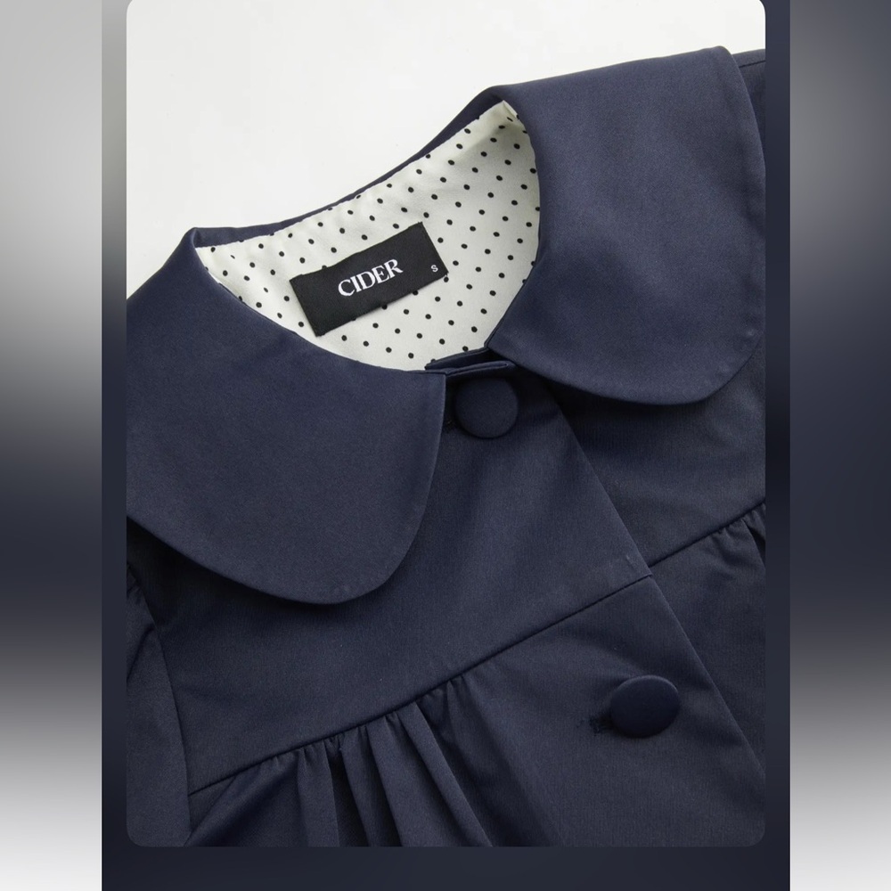 Cider chic PETER PAN COLLAR OVERSIZED TRENCH COAT M AB9-5 - Picture 2 of 12